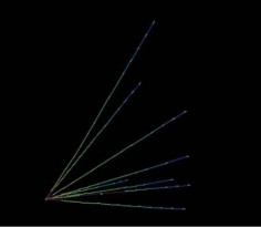 W wyniku uderzenia neutrino w błonę filmową powstało kilka innych cząstek© Instituto Nazionale di Fisica Nucleare